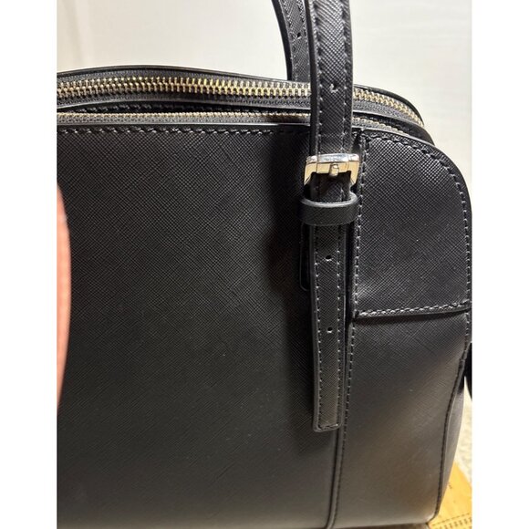 GUESS Huntley Cali Structured Satchel Handbag Dual Handles Charm Accent Black - Picture 12 of 16